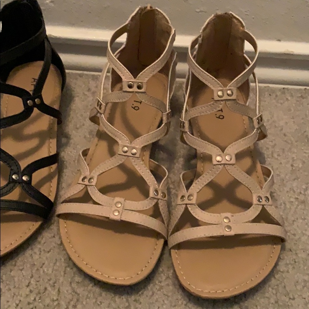 Tan and Gold Sandals